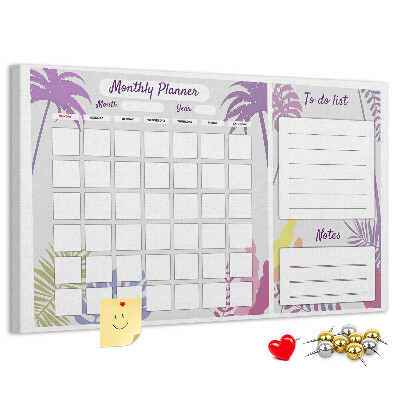 Cork memo board Monthly planner