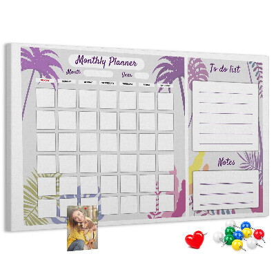 Cork memo board Monthly planner