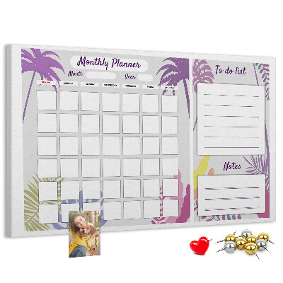 Cork memo board Monthly planner