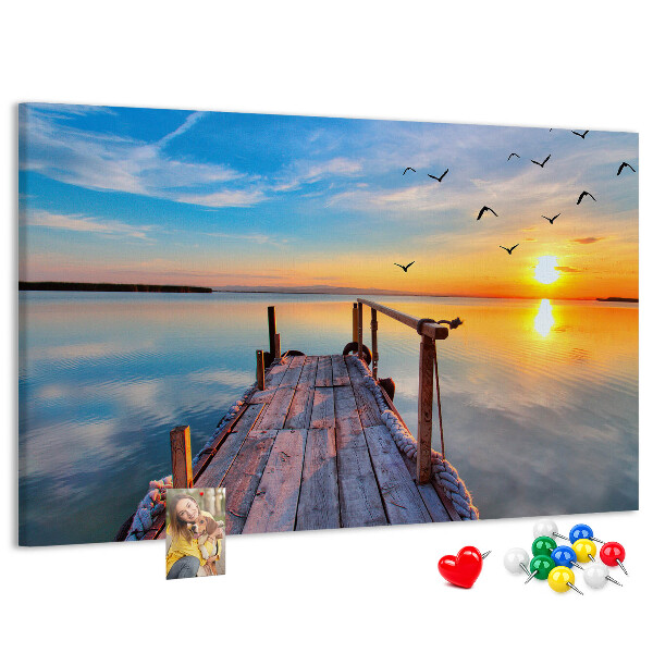 Cork memo board Lake pier