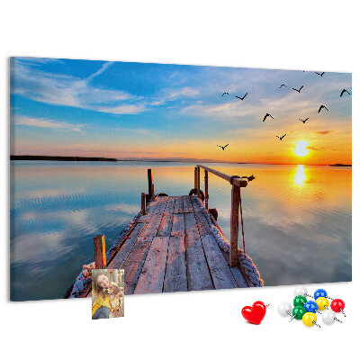 Cork memo board Lake pier