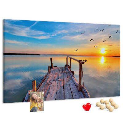Cork memo board Lake pier
