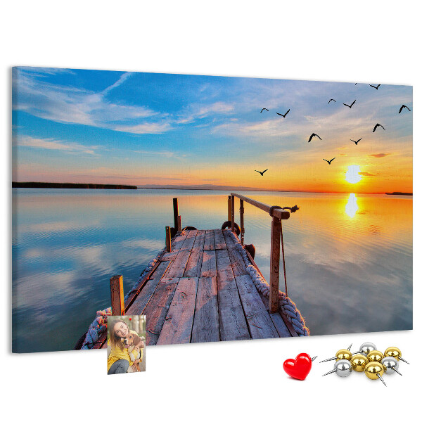 Cork memo board Lake pier