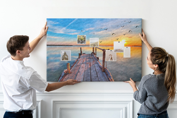 Cork memo board Lake pier