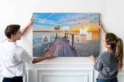 Cork memo board Lake pier
