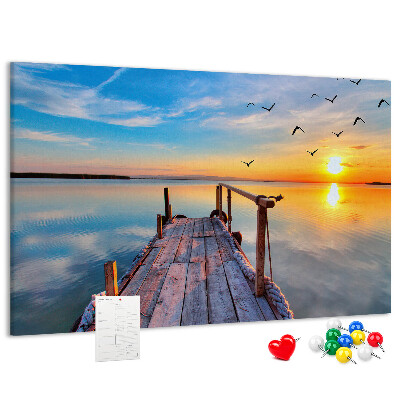 Cork memo board Lake pier