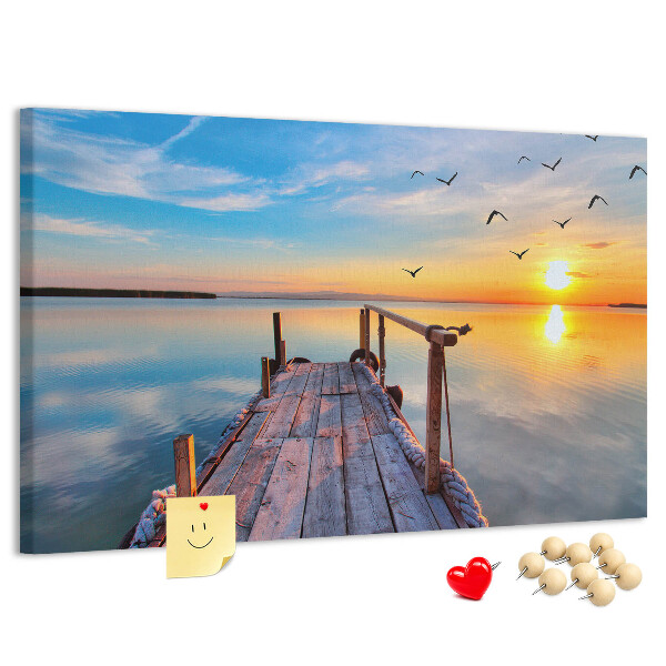 Cork memo board Lake pier