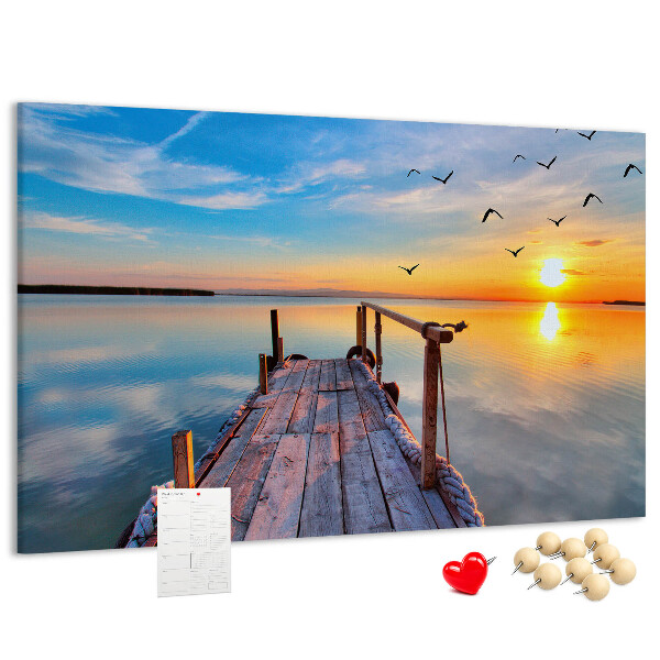 Cork memo board Lake pier