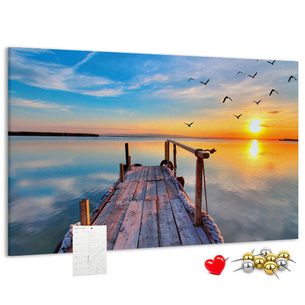 Cork memo board Lake pier
