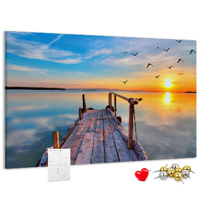 Cork memo board Lake pier