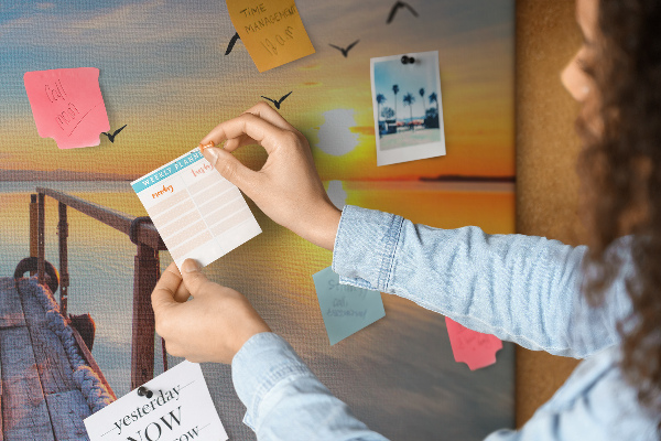 Cork memo board Lake pier