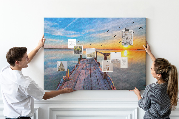 Cork memo board Lake pier