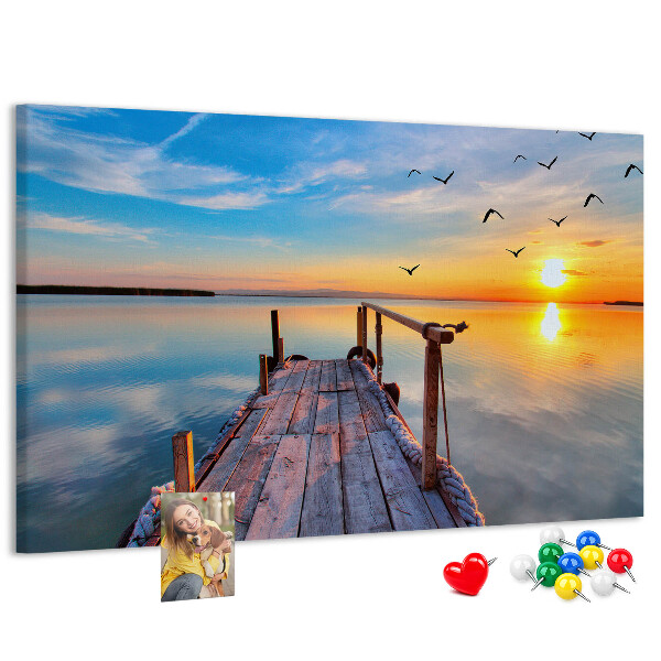 Cork memo board Lake pier