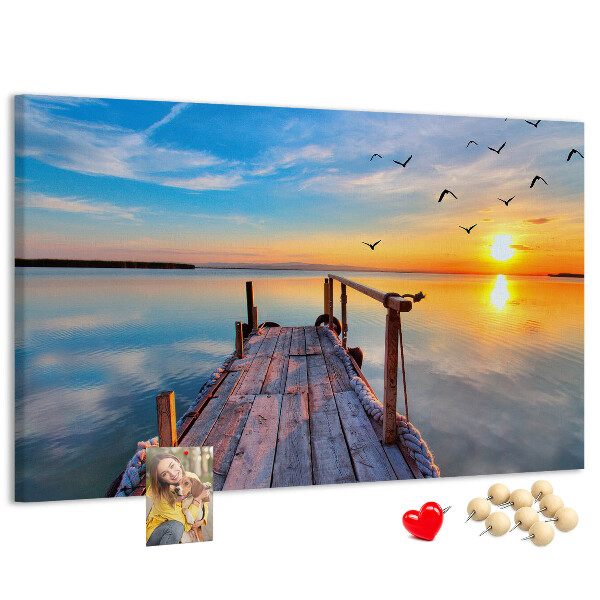 Cork memo board Lake pier