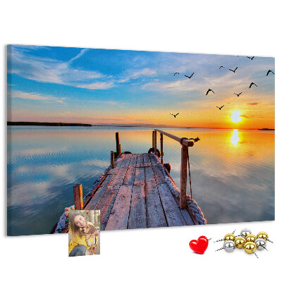 Cork memo board Lake pier