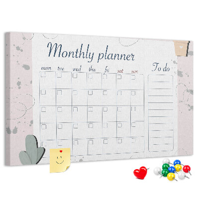 Cork board Month planner