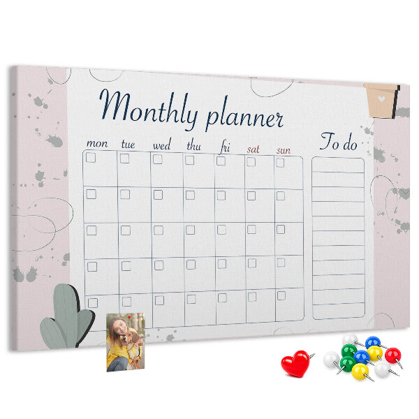 Cork board Month planner