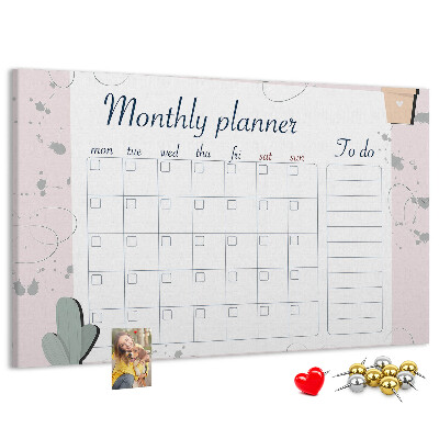 Cork board Month planner