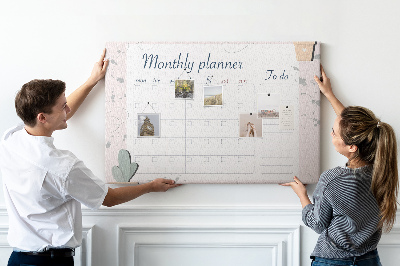 Cork board Month planner