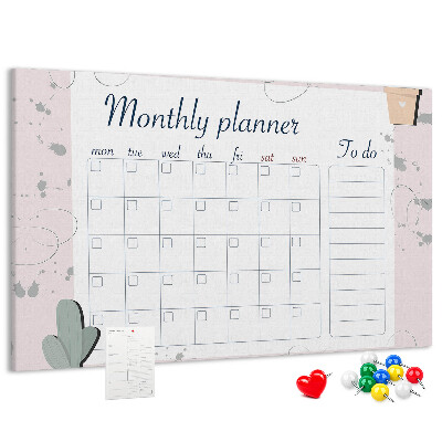 Cork board Month planner