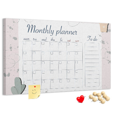 Cork board Month planner