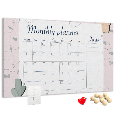 Cork board Month planner