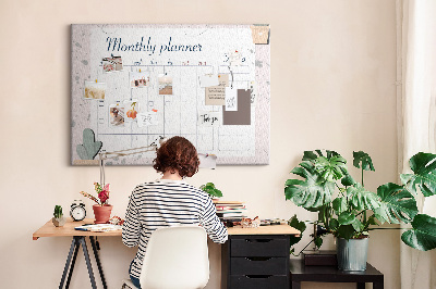 Cork board Month planner