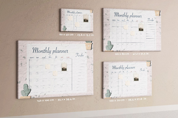 Cork board Month planner