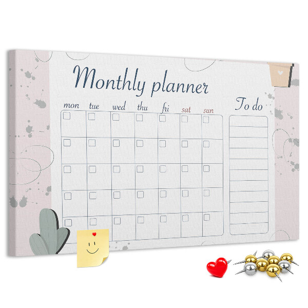 Cork board Month planner