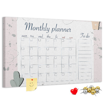 Cork board Month planner