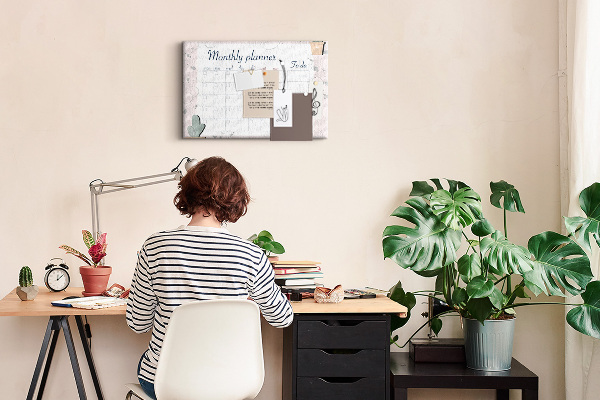 Cork board Month planner