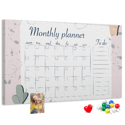 Cork board Month planner