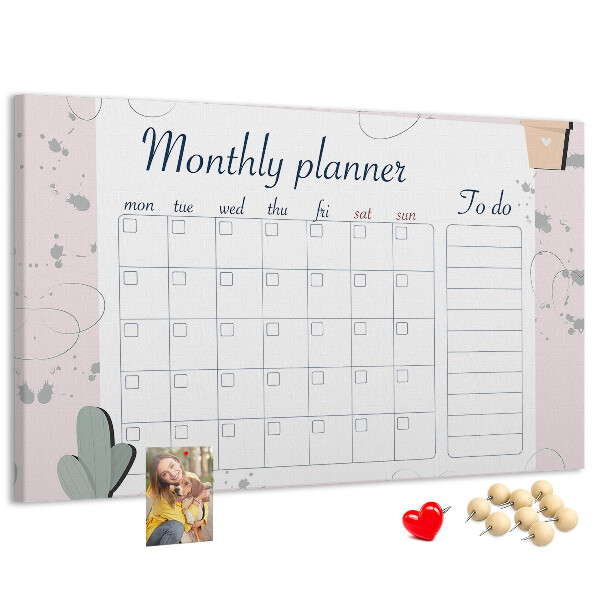 Cork board Month planner