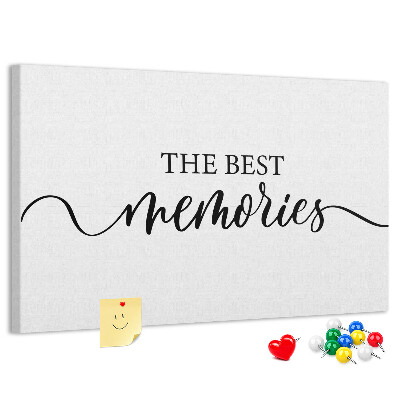 Cork display board Memories lettering