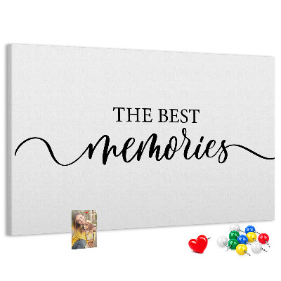 Cork display board Memories lettering