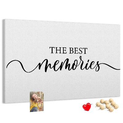 Cork display board Memories lettering