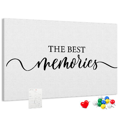 Cork display board Memories lettering