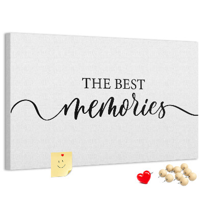 Cork display board Memories lettering