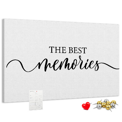 Cork display board Memories lettering