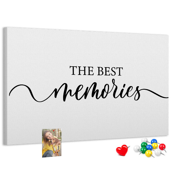 Cork display board Memories lettering