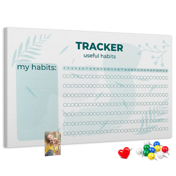 Cork memo board Habit tracker