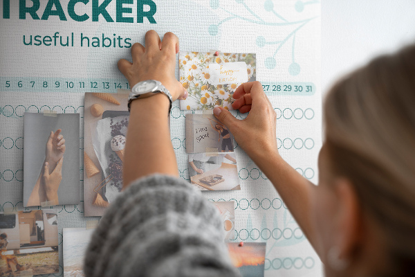 Cork memo board Habit tracker