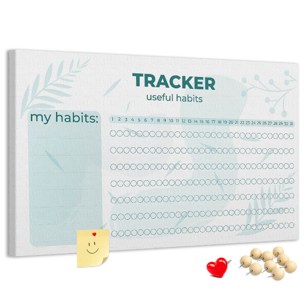 Cork memo board Habit tracker