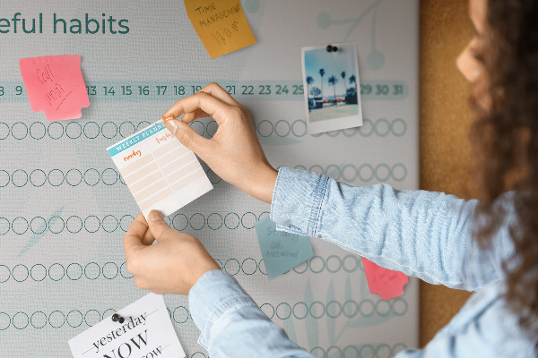 Cork memo board Habit tracker