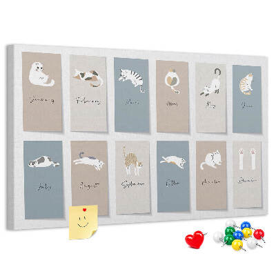 Cork board Cat calendar