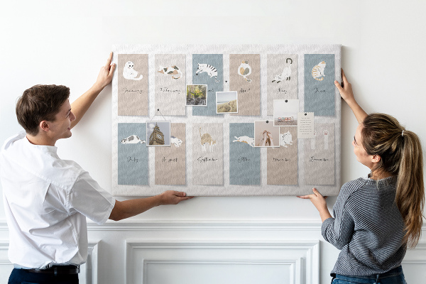 Cork board Cat calendar