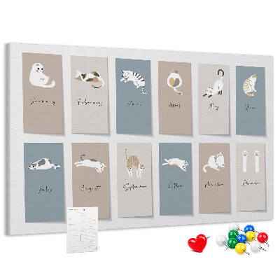 Cork board Cat calendar