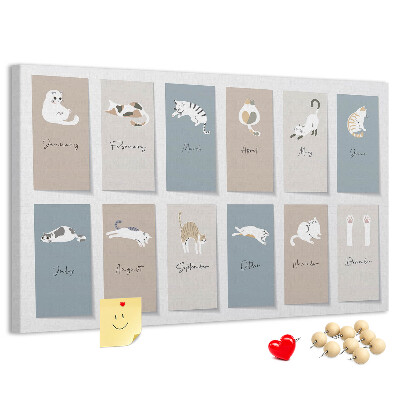 Cork board Cat calendar