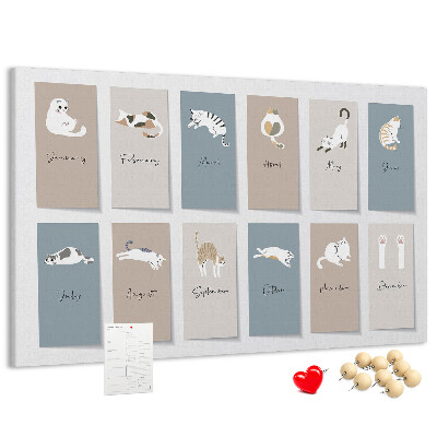 Cork board Cat calendar