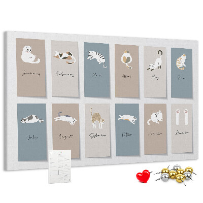 Cork board Cat calendar